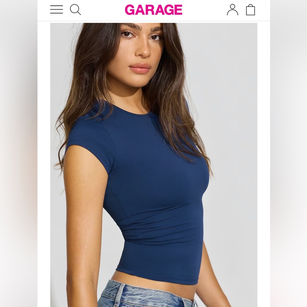 Garage Navy Blue Crop Top